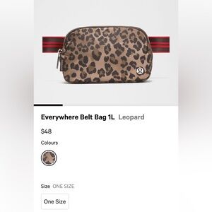 NWT!!! Lululemon Everywhere Leopard Belt Bag 1L - Sold out in stores!